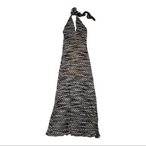 MISSONI NWT Black/ White Knit Halter Style Long Dress